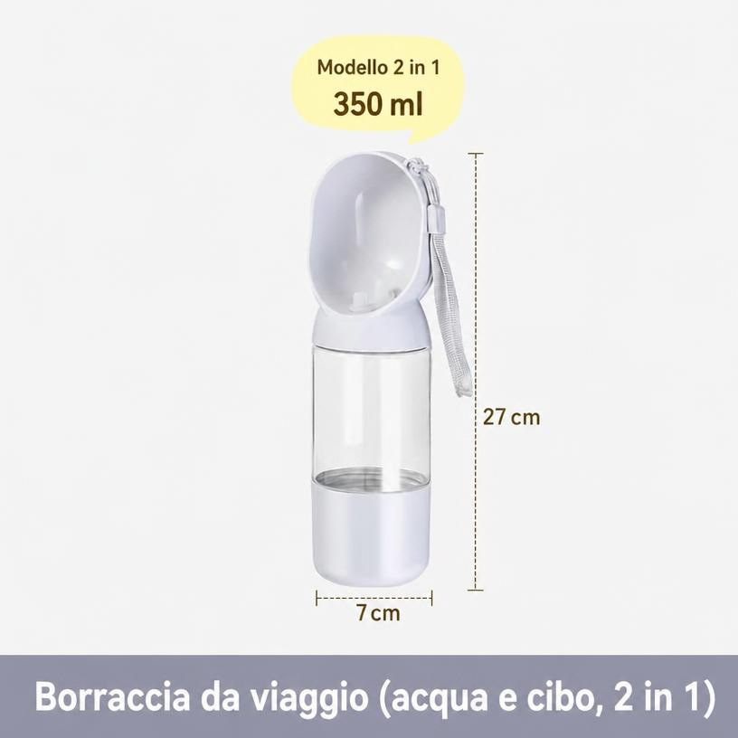 Borraccia con scompartimento porta cibo