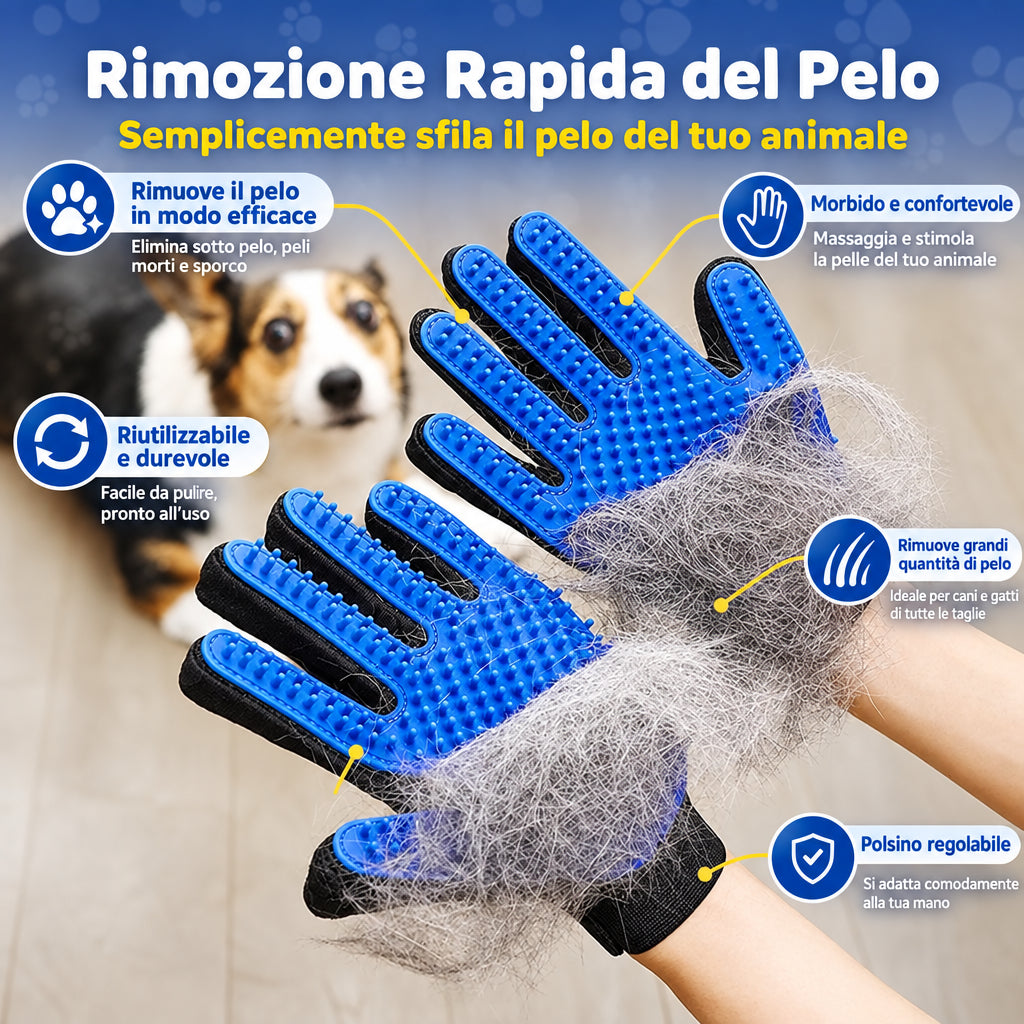 Guanto RP.C.S (RIMUOVI PELI-COCCOLE-SHAMPOO).